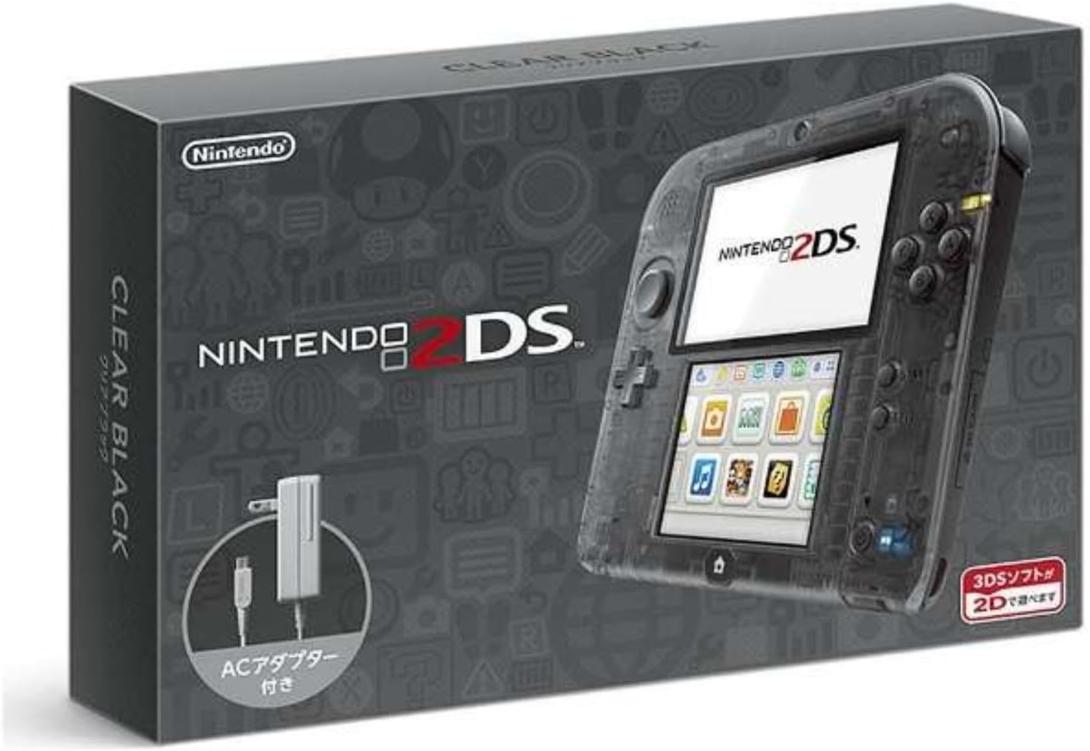 【整備済み品】 Nintendo ニンテンドー2DS クリアブラック SDカードフルフォーマット済み 任天堂 180日保証