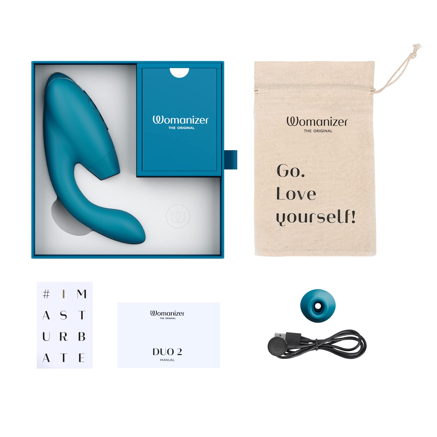 Womanizer Duo 2 Vibratore Succhia-Clitoride per Donna - Succhiatore clitorideo - Stimolazione Punto G - Smart Silence - Sex Toy Rabbit - 14 intensità di vibrazione e suzione - Impermeabile - Petrolio
