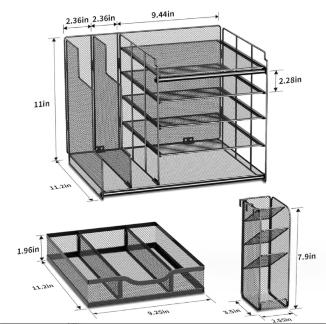Organizzatore Scrivania Organizer da scrivania e Accessori con cassetti per Forniture per Ufficio Contenitore per Documenti Ufficio