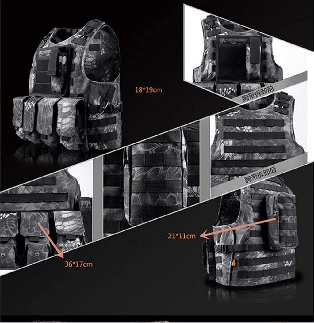 Chaleco Táctico de Combate Militar CS Game Cosplay Entrenamiento Formación Caza Asalto Camuflaje Chaleco del Portador para Niños