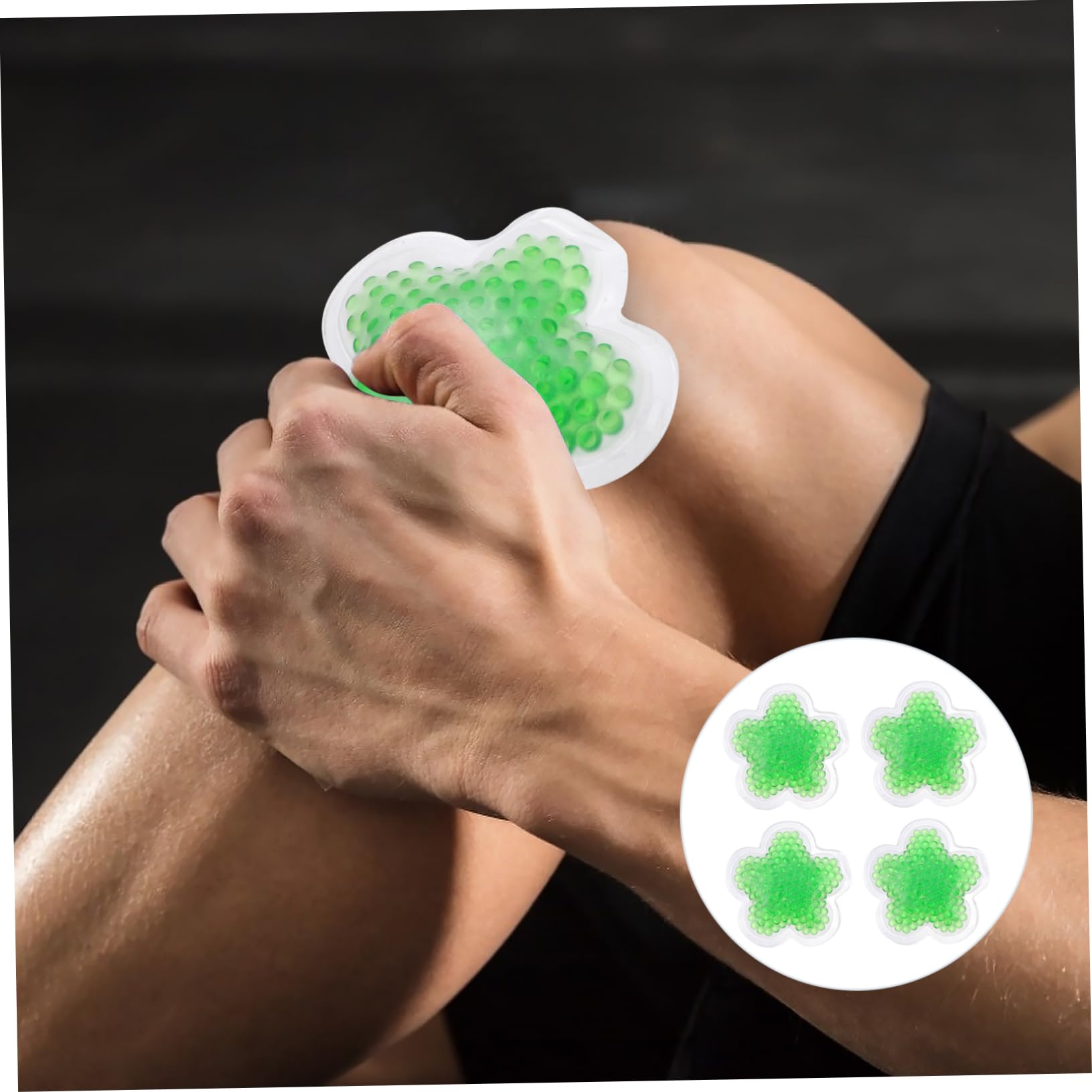 Busta Ghiaccio Gel Riutilizzabile 4 Pezzi Verde in Gel Pvc | Freddo e Caldo, per Skincare Trattamento e Terapia Compressa, Formato Compatto