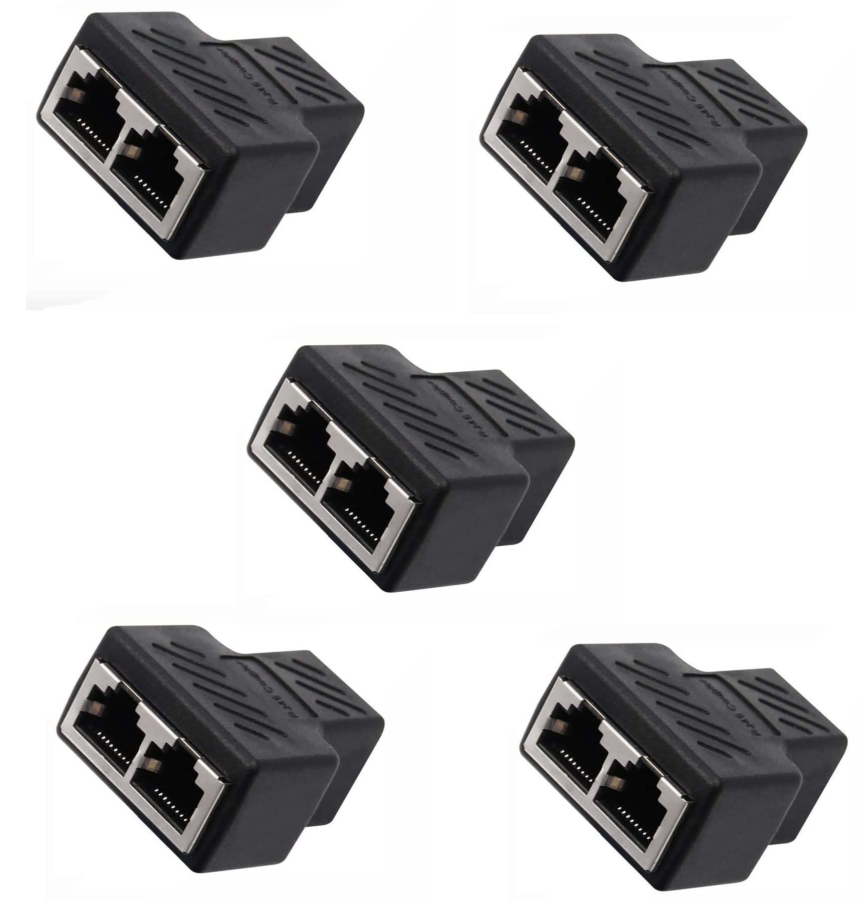 fdealz® [ 5 Pieces ] RJ45 Network Splitter Adapter, RJ45 1 to 2 Port Dual Female Socket Ethernet Connector 8P8C Extender Plug LAN Network Cable for Cat5, Cat5e, Cat6, Cat7 (B0BVZ1W2T1) Amazon Price History, Amazon Price Tracker