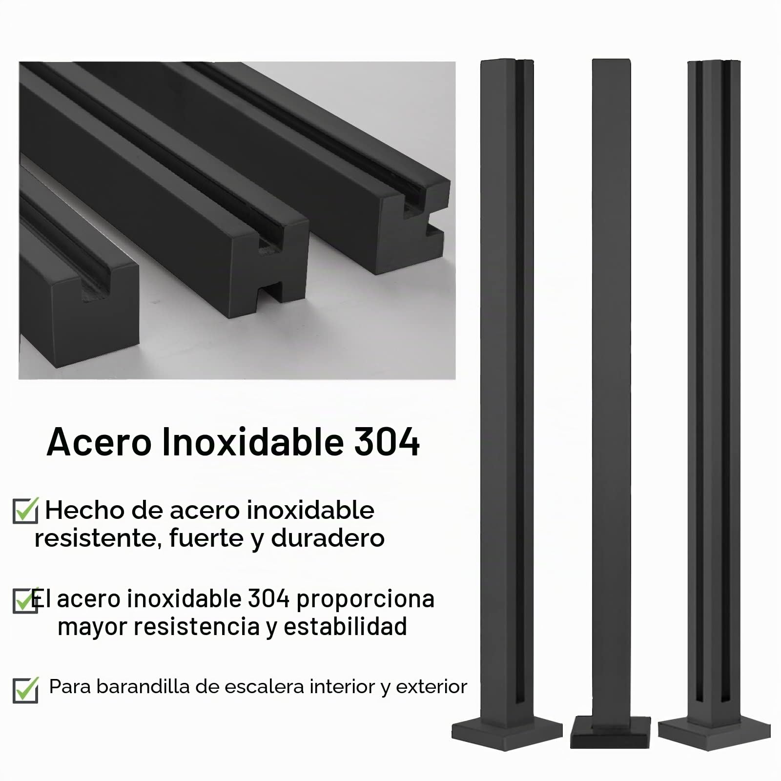Glass Balustrade Post Clamp, Terrace Balcony Deck Glass Panel Post, 60/70/80/90/100/110/120/130 cm Tall Baluster Column Kit, 304 Stainless Steel Fence Support System ( Color : Mid Post , Size : Height