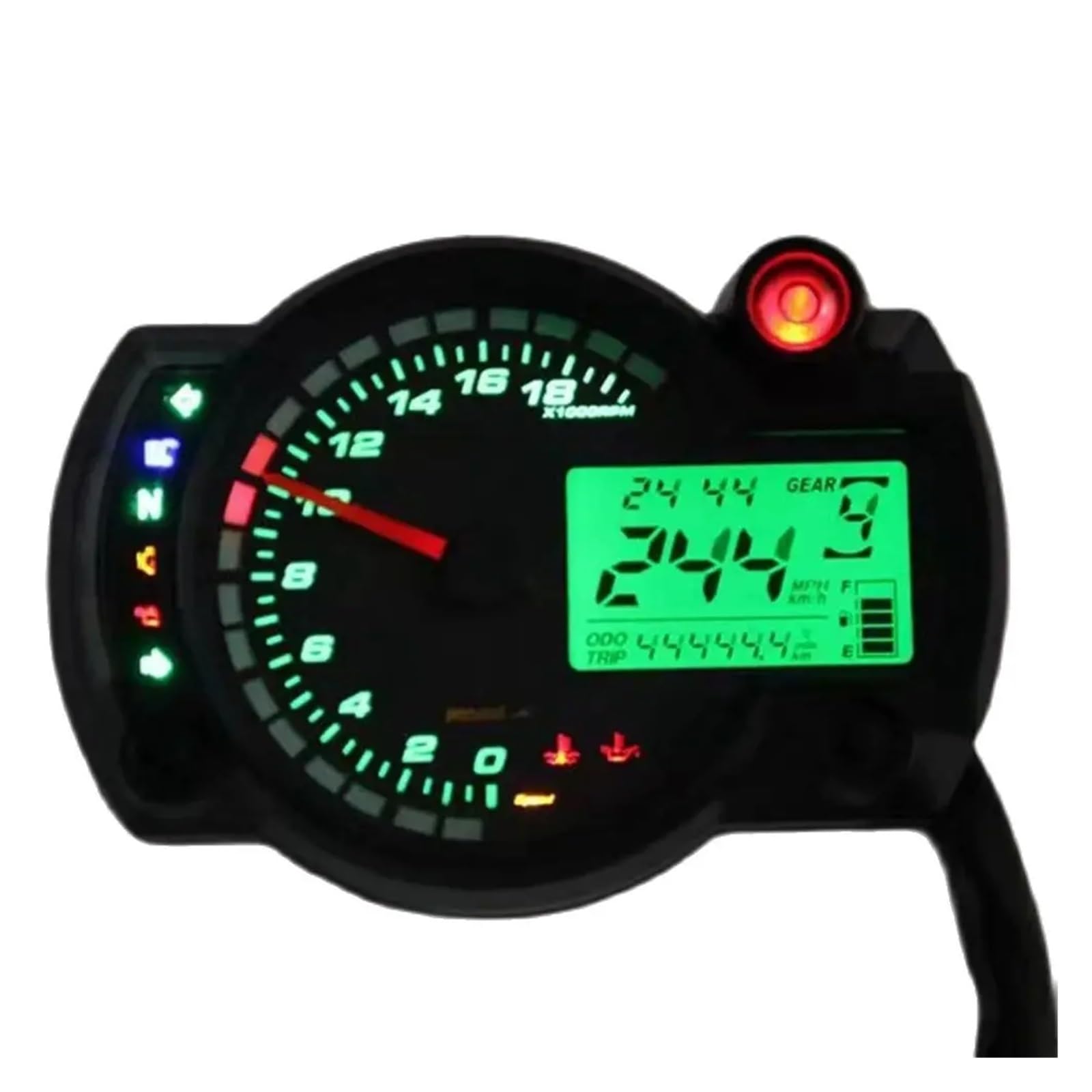 Contachilometri Digitale Universale A 7 Colori Per Moto, Contachilometri MAX 1800 Giri/min, Cruscotto Per Moto Contachilometri