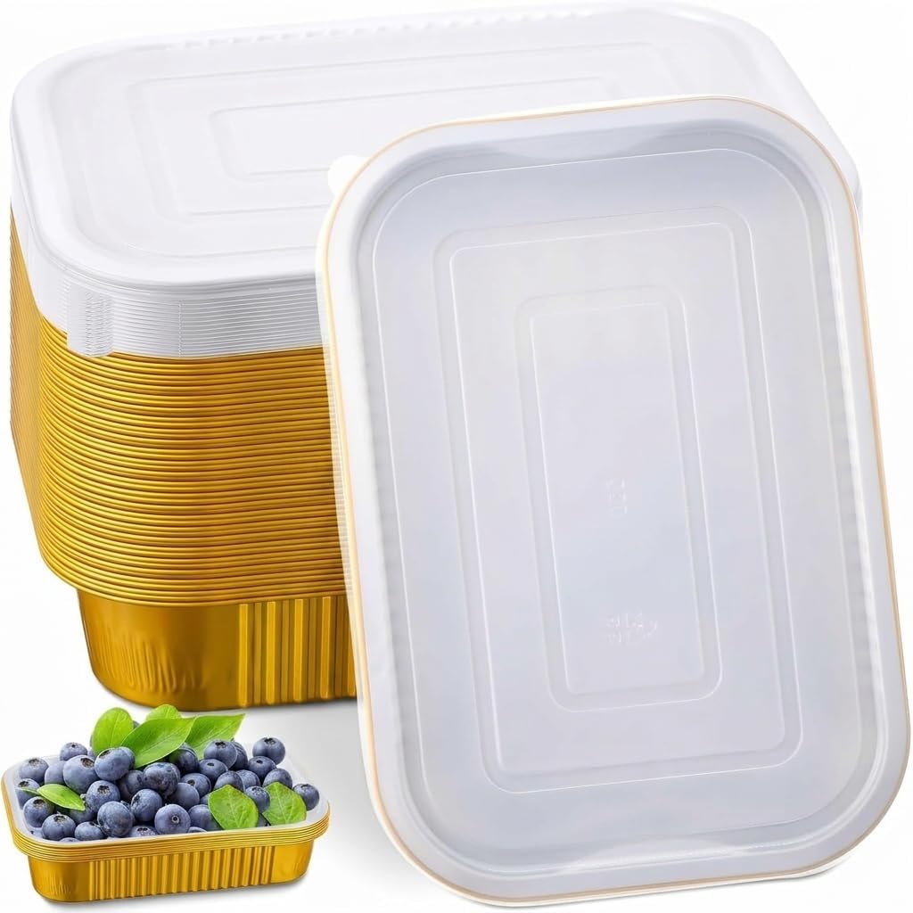 9x13 Aluminum Pans with Lids 15 Piece Disposable Foil Bakeware