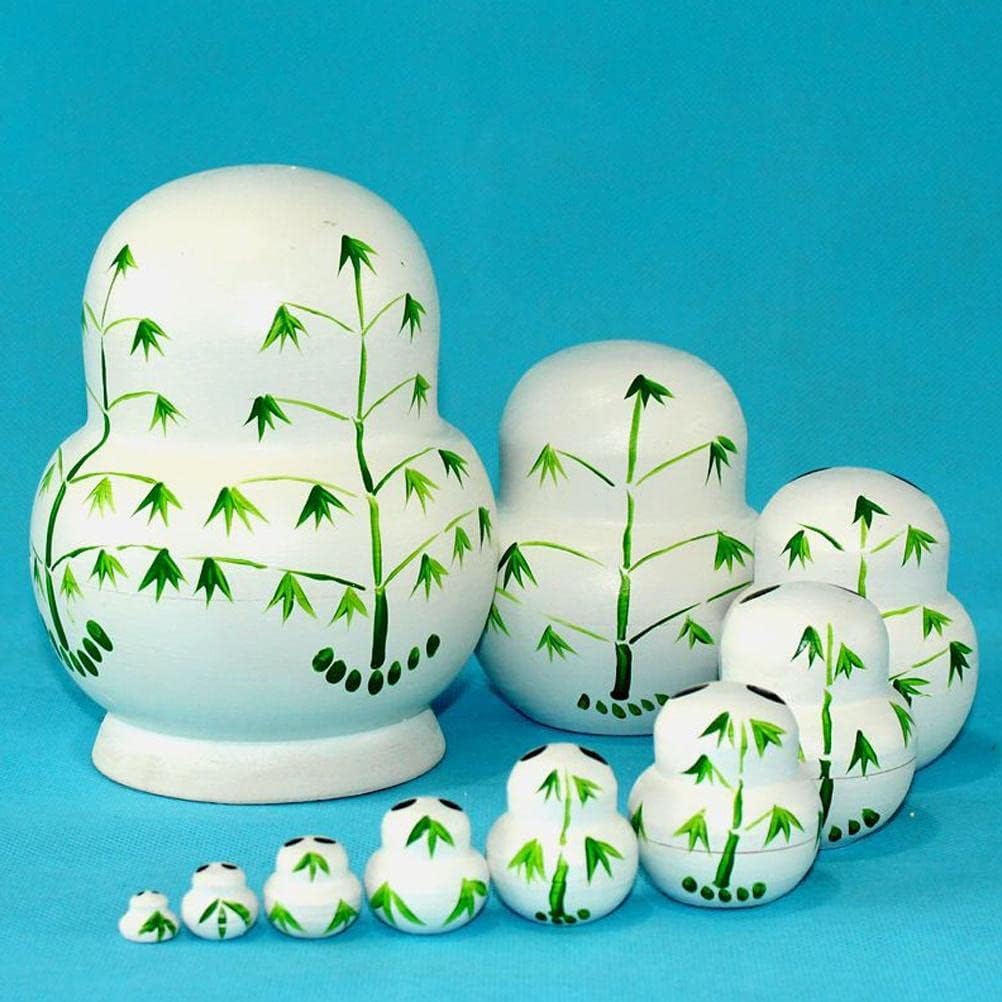 Gazaar Handmade Wooden Nesting Dolls, 10 Layer Russian Dolls with Hand Painted Tiger Pattern, for Kids Decorations Jewelry Storage