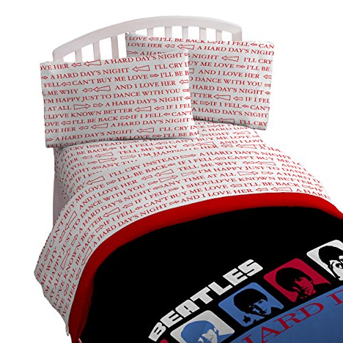 Bravado Beatles 'Hard Days Night' Microfiber 4 Piece Full Sheet Set