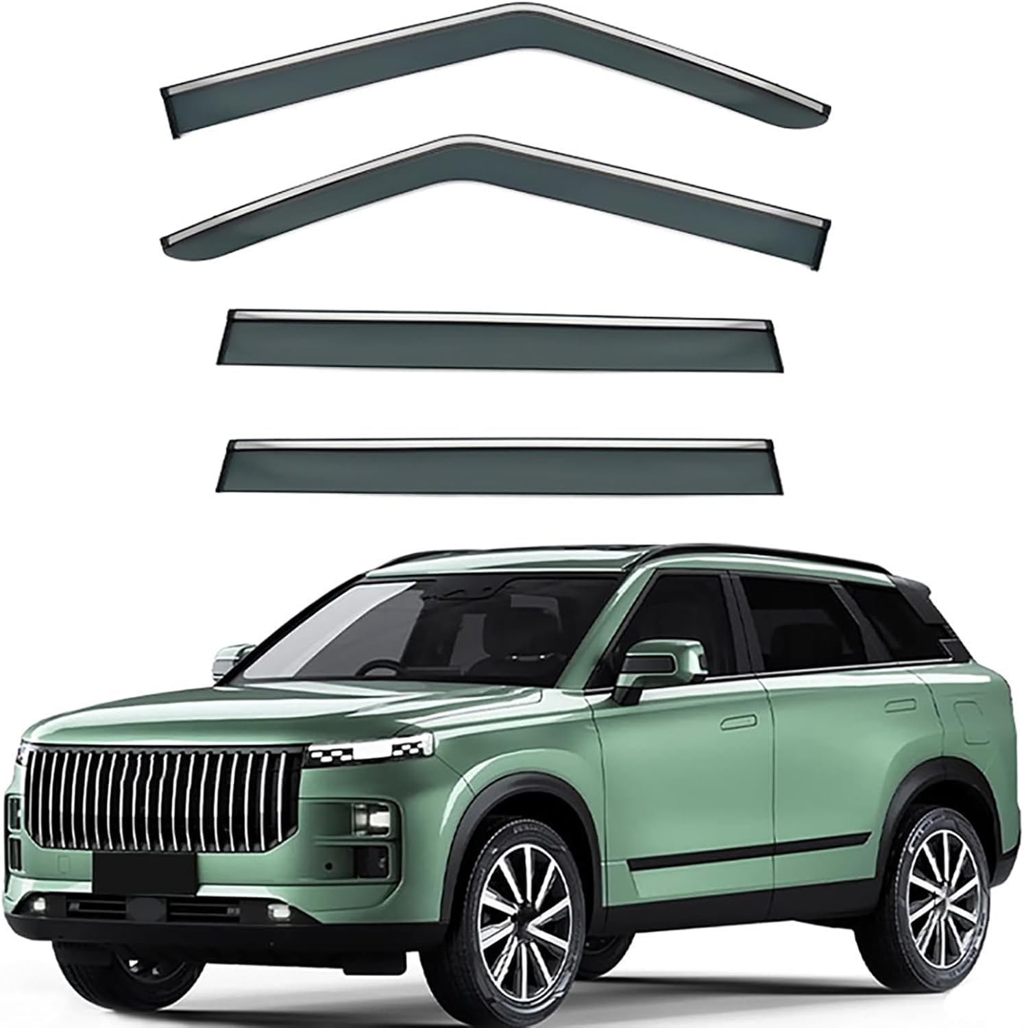 FengXH Window Deflectors for Jaecoo 7/J7 MK1 2023++ - 4pc Smoke Tint, Waterproof, Noise Reducing.