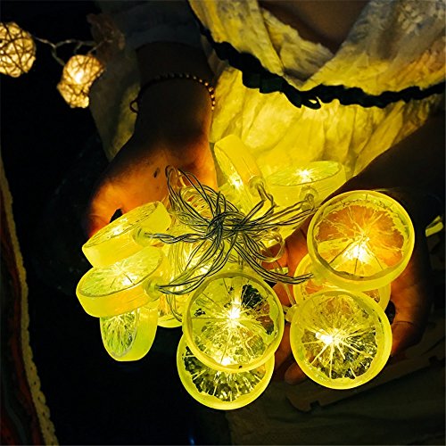 Preisvergleich Produktbild 3M 20LED Zitrone Lichterkette Batteriebetriebene Weihnachtliche mit Lichterkette Warmweiß - Transparente Stern für Party Deko, Garten Deko, Weihnachten, Hotel, Fest Deko,Hochzeit, Geburtstag