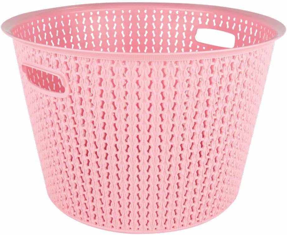 35L Plastic Laundry Basket Clothes Washing Bin Storage Hamper Round