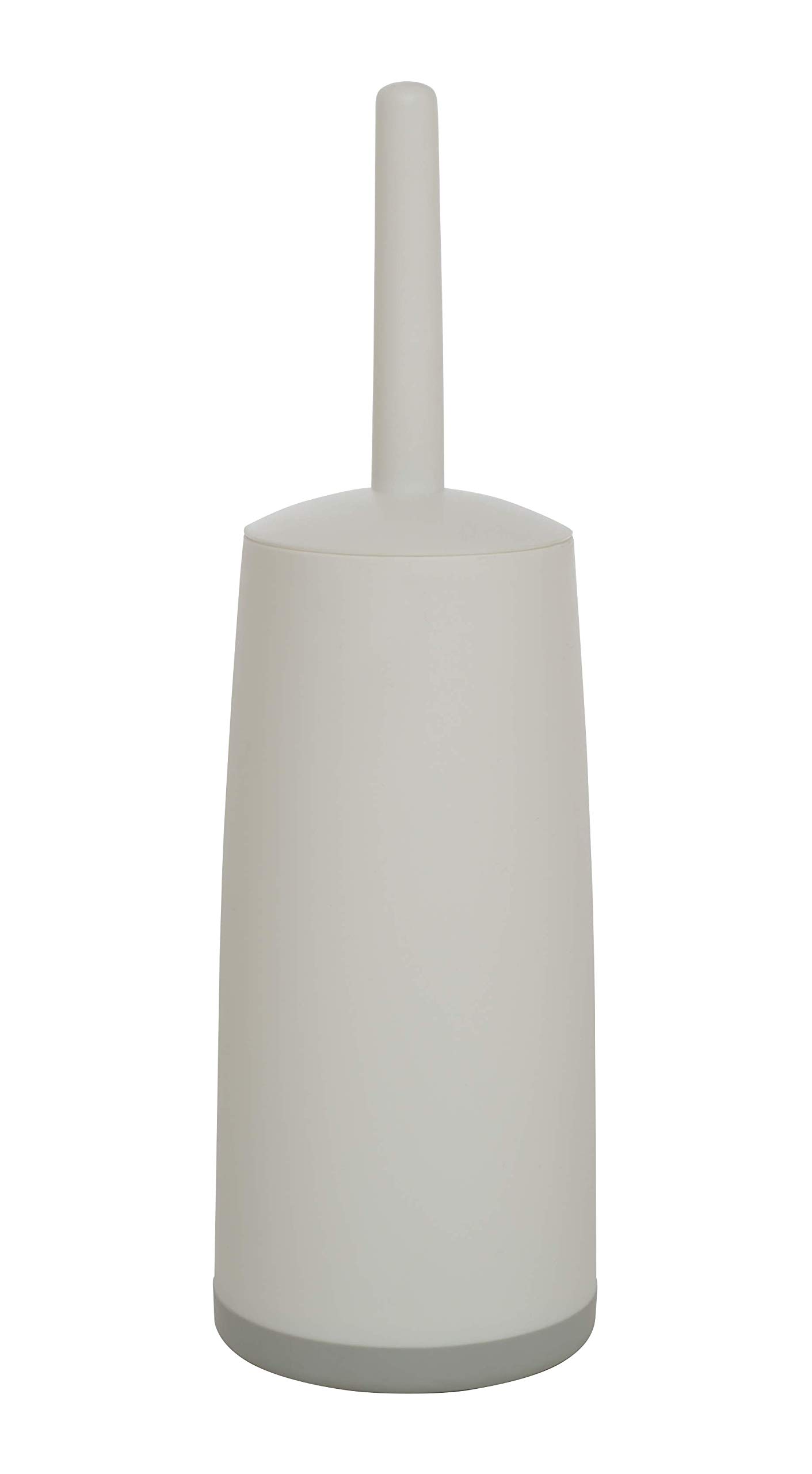Toilet Brush with Holder, Replacement Head, Hand Guard and Non-Slip Base for Bathrooms – White