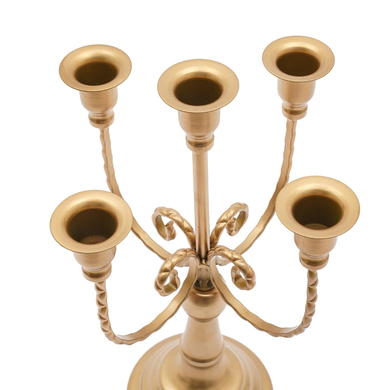 6 Stück Kerzenständer 5-Armig Metall Eisen Kerzenhalter für Stabkerzen, Kandelaber Kerzenleuchter für Kegelkerzen Party Hochzeit Tisch Mittelstücke Dekor (Gold)