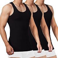 FALARY Canottiera Uomo Pacco da 3 Canotte Intime da Uomo 100% Cotone Canotte Sportive da Uomo Nero 2XL