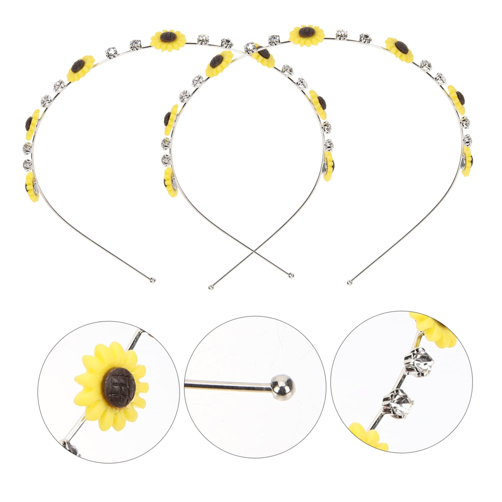 FRCOLOR 10 Pezzi fascia del fiore del sole hair band hair ribbon charms Da donna fascia per le donne ragazza cerchietti bambina copricapo femminile sottile Acciaio inossidabile