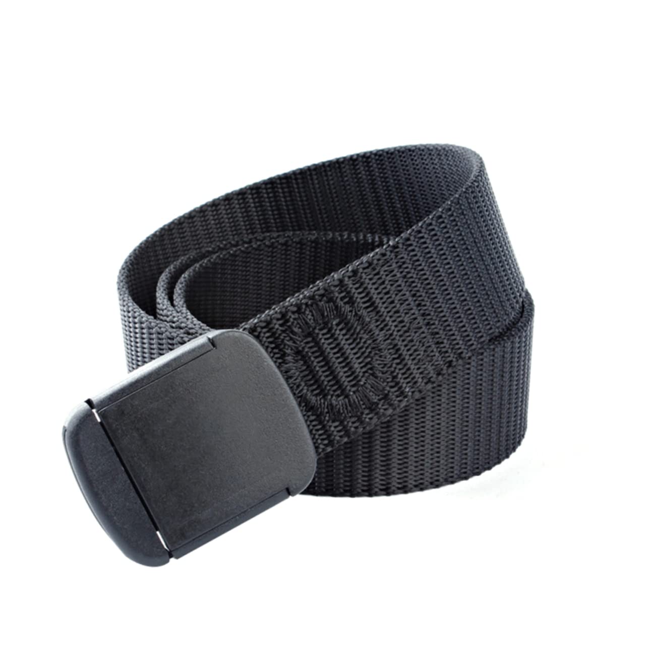 TOGEVAL Ratchet Belt for Men Outdoor Nylon Waist Belt Plastic Buckle 125cm Black