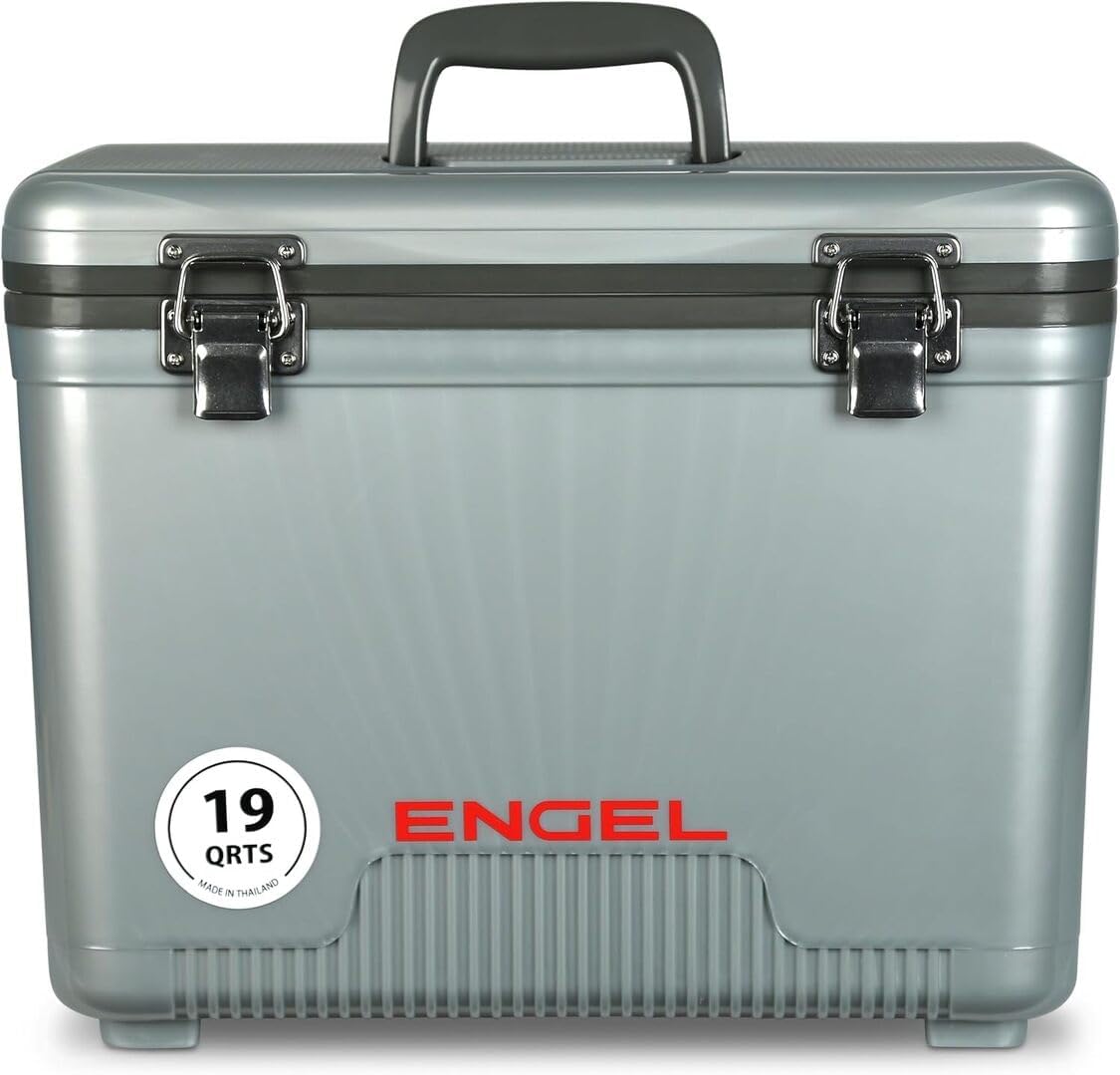 ENGEL Cooler Box 18L - Leak-Proof, Air Tight, Drybox Cooler for Camping, Fishing, Hiking,Picnic - Mini Ice Boxes Large Enough for 30 Cans, 42 x 28.6 x 32.4 CM Small Cool Box for Drinks and Food
