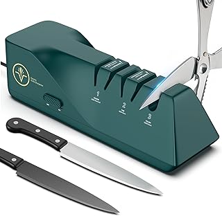 Sponsored Ad - Knife Sharpener, Diamond Abrasives Electric Knife Sharpener for Stainless Steel and Ceramic Knives, with Sc...