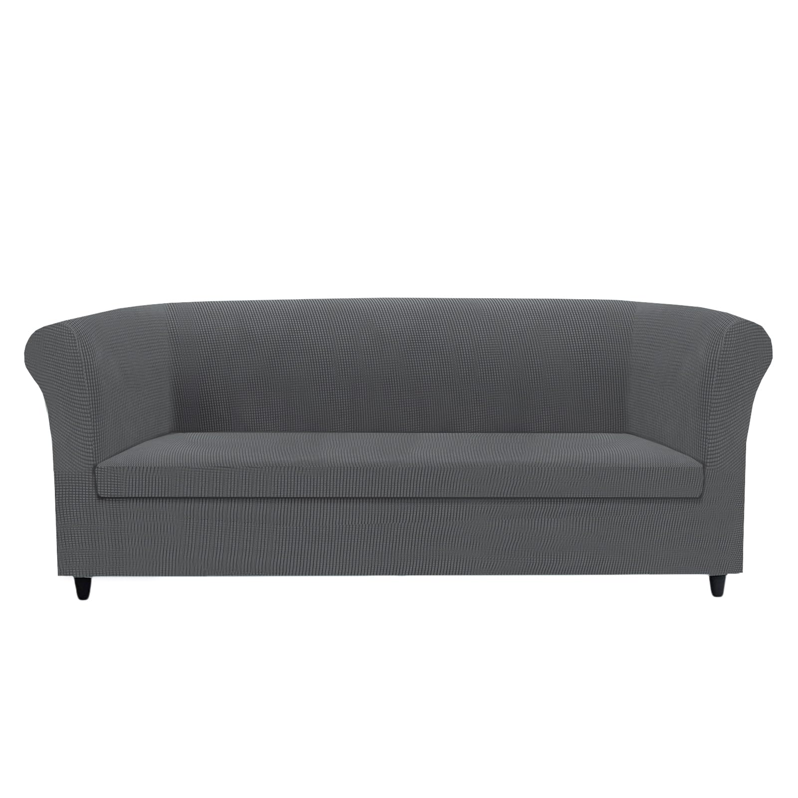 KYJSW Chesterfield Sofa Cover Stretch Jacquard Fabric Couch Slipcover With Armrests Cushion Cover Seat Cover Non-Slip Furniture Protector (Grey,XL SOFA+1PC SMALL 4-SEAT)