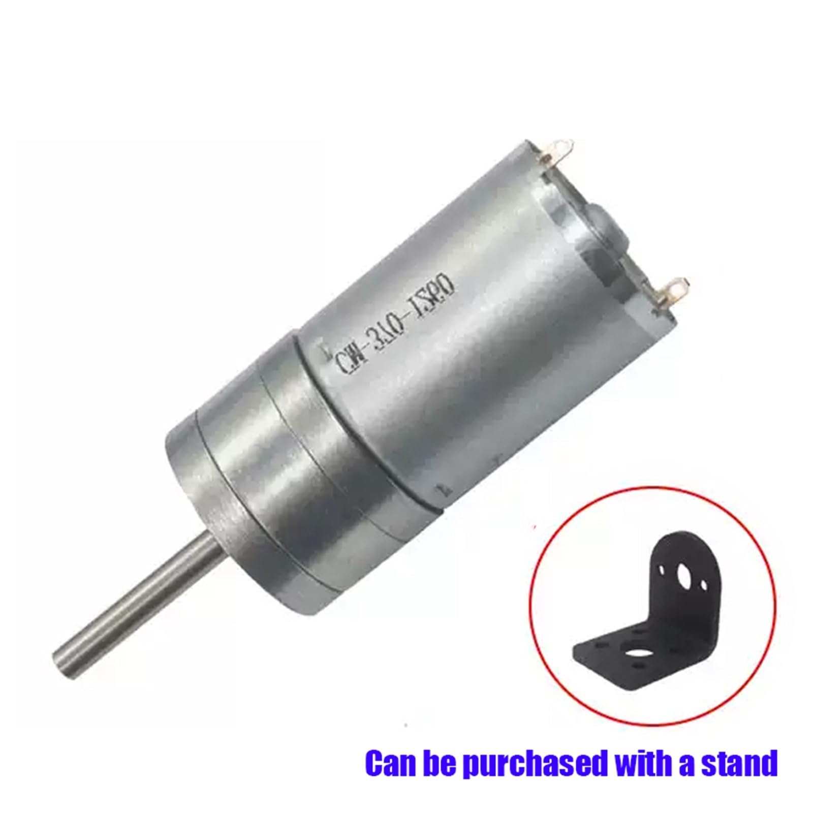 1 x 25GA370 Gleichstrom-Getriebemotor 12 V 6 V 24 V niedrige Geschwindigkeit Vorwärts- und Rückwärtsdrehmoment, Getriebemotor mit langem Schaft, L25 mm JGA25-3700 (Motor und Halterung, 16 U/min, 12 V)
