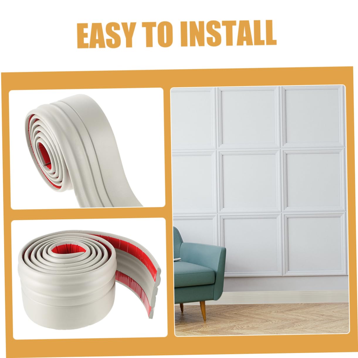 Uonlytech Zócalo Autoadhesivo Moldura Flexible Para Esquinas De Pared Borde De Pared Autoadhesivo Para Decoración De Salas y Paredes Metros