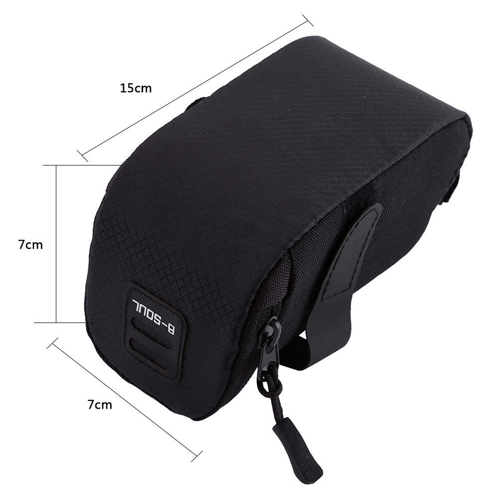 FOXCUP Bolsa para sillín, bolsa para sillín de bicicleta de carretera, bolsa trasera para bicicleta súper ligera, bolsa de almacenamiento debajo del asiento, color negro