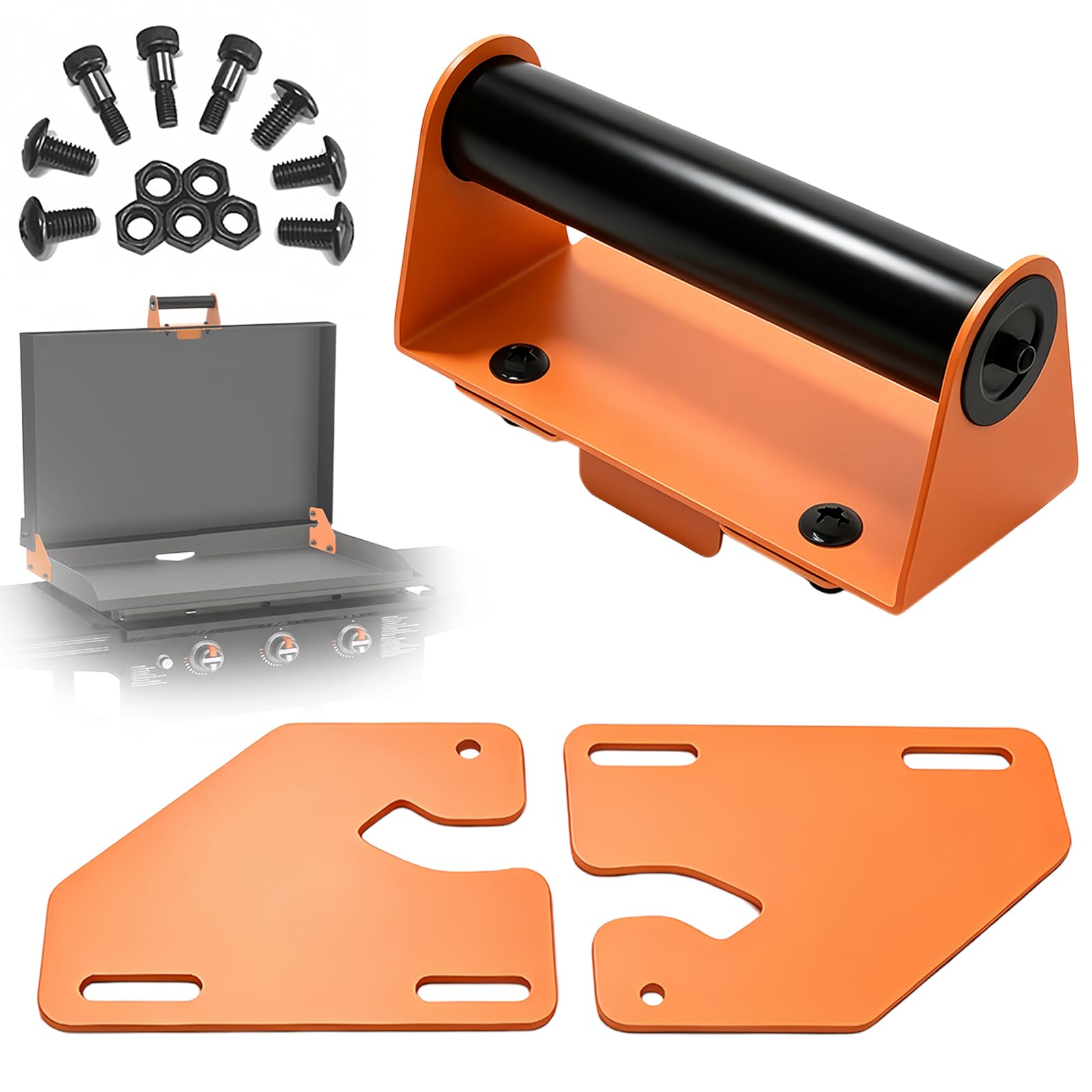 Blackstone Kit de poignée et de charnière pour couvercle de grille de cuisson Blackstone 71,1 cm/91,4 cm/111,8 cm pour convertir la coque rigide en couvercle à charnière, convient aux