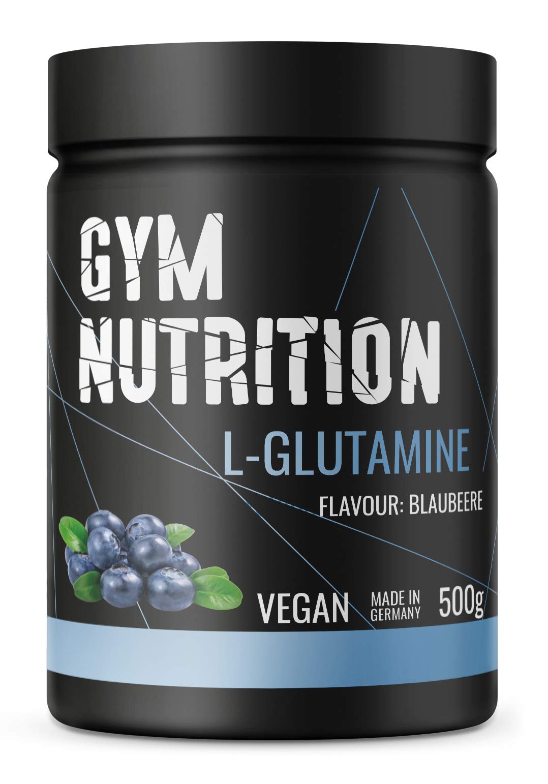 500g L-Glutamin Pulver hochdosiert – Laborgeprüft, vegan, Made in Germany, Blaubeere Geschmack
