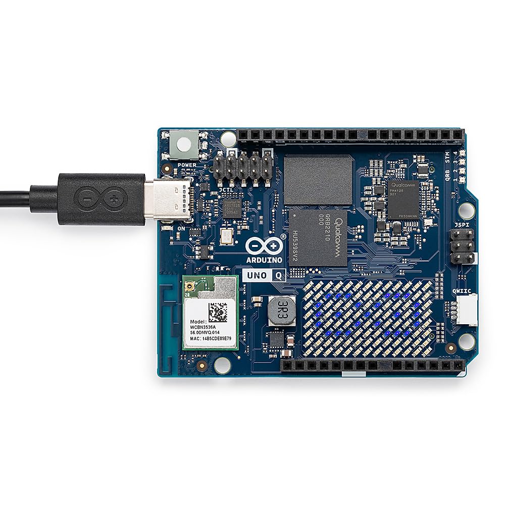 Arduino UNO Q 4GB + Modulino LED Matrix - Bundle Plug-and-Play Qwiic LED Matrix per IA, IoT, Robotica e Prototipazione