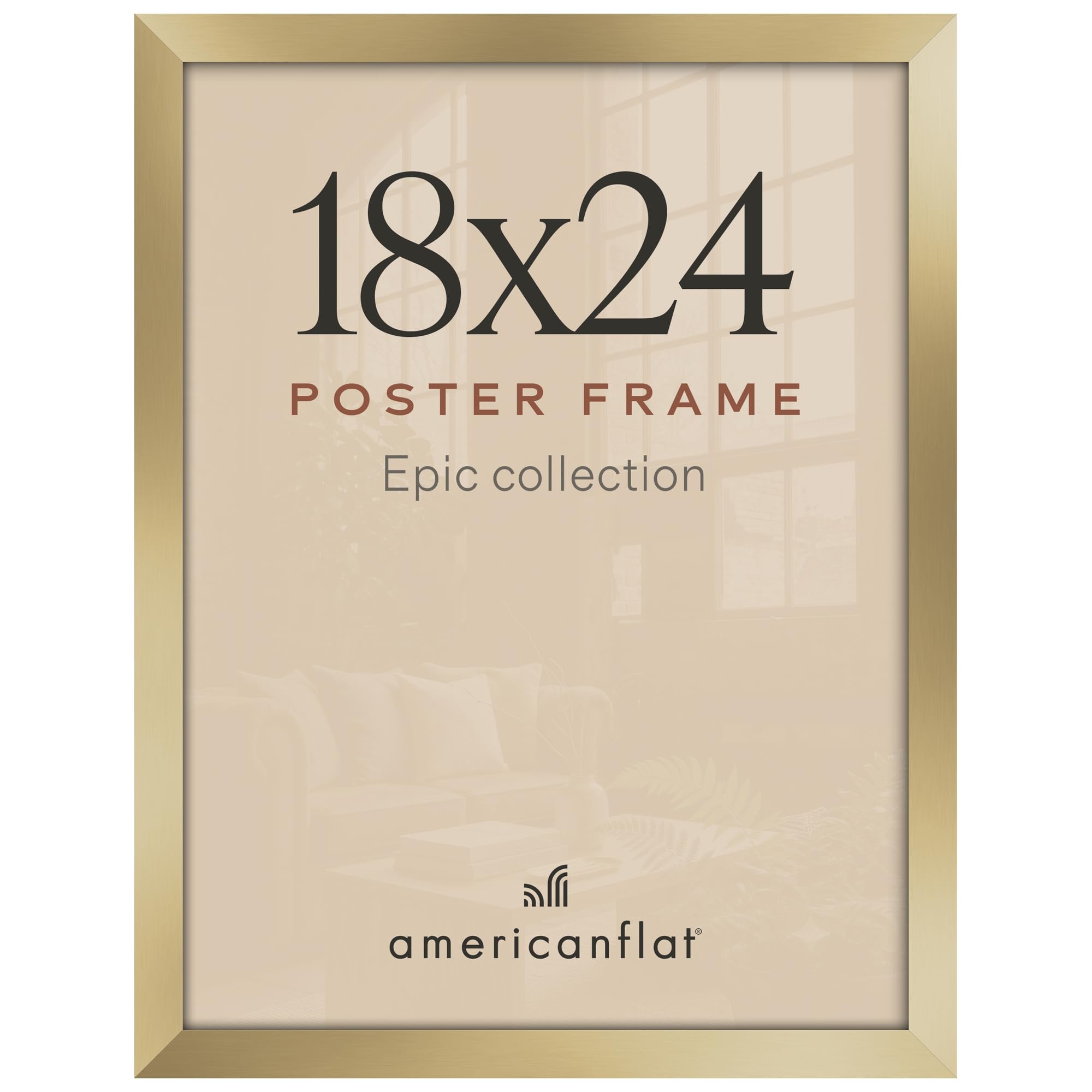 Americanflat 18x24 Poster Frame - Engineered Wood - Gold