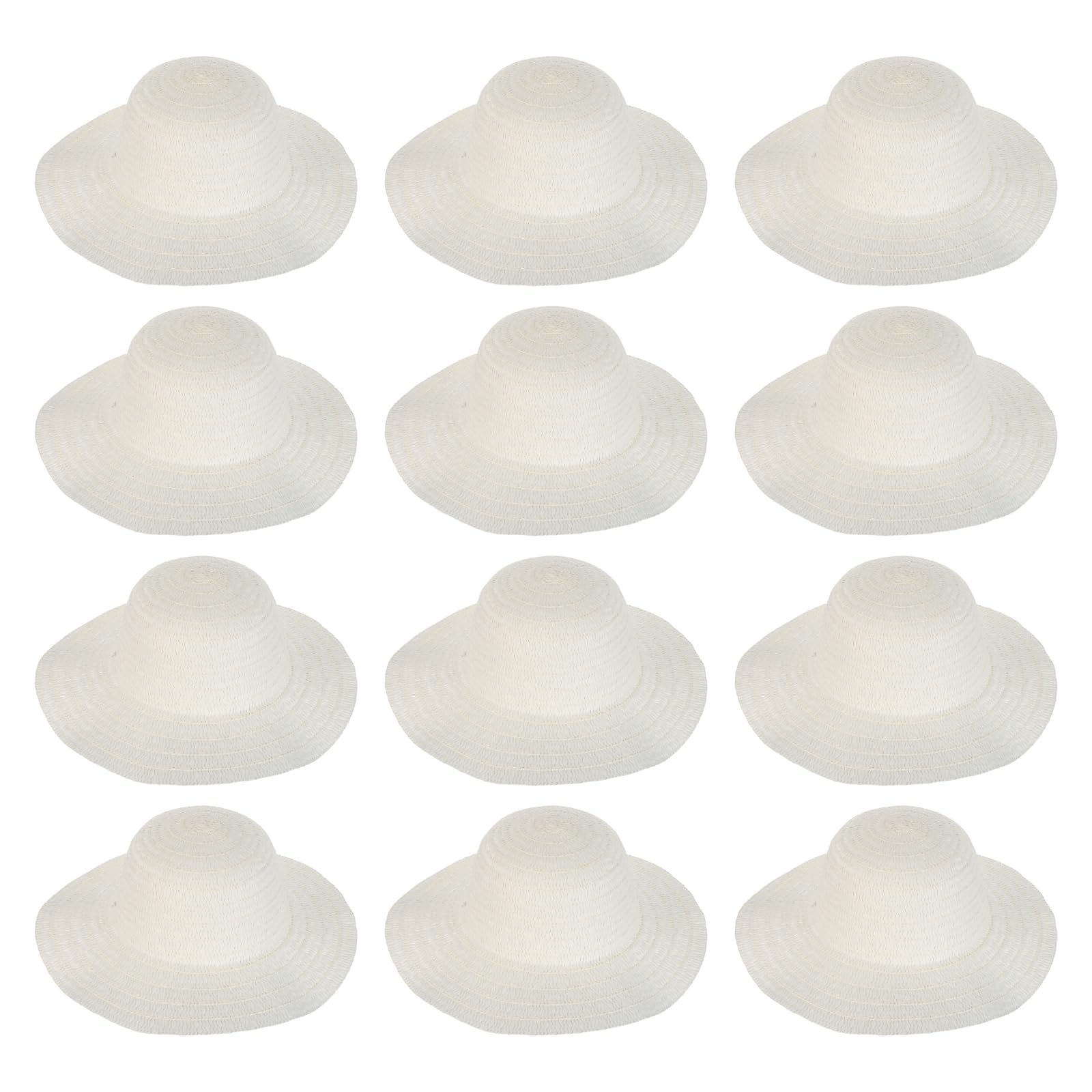 Sombreros de Paja Hechos a Mano para Pintar 12 Piezas ala Ancha Ajustable y Protección UV Ideales para Manualidades y Disfraces de Verano