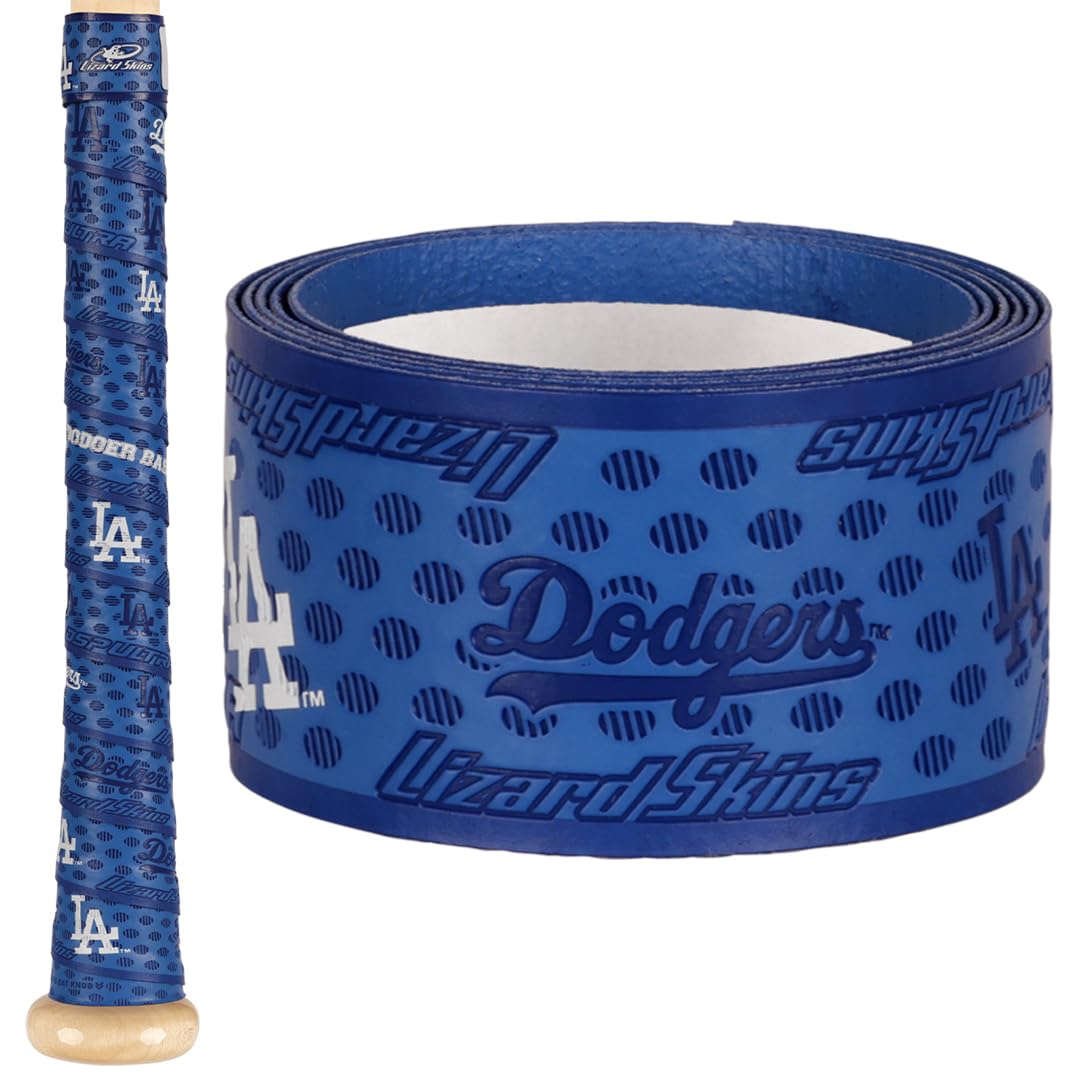 Lizard Skins DSP Ultra MLB Team Bat Grip - 0.5mm 1.1mm – Next-Gen Durasoft Polymer Baseball Bat Tape (Dodgers, 1.1mm)
