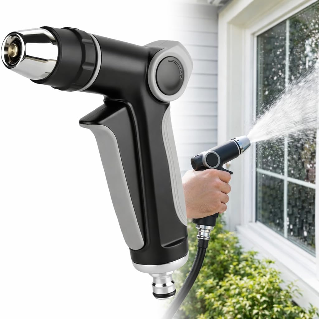 Heavy Duty Garden Hose Nozzle, High Pressure Water Cleaning Jet Sprayer, Multi-Function Lawn & Garden Hose Nozzle for Yard, House, Car & Pet Cleaning (C)