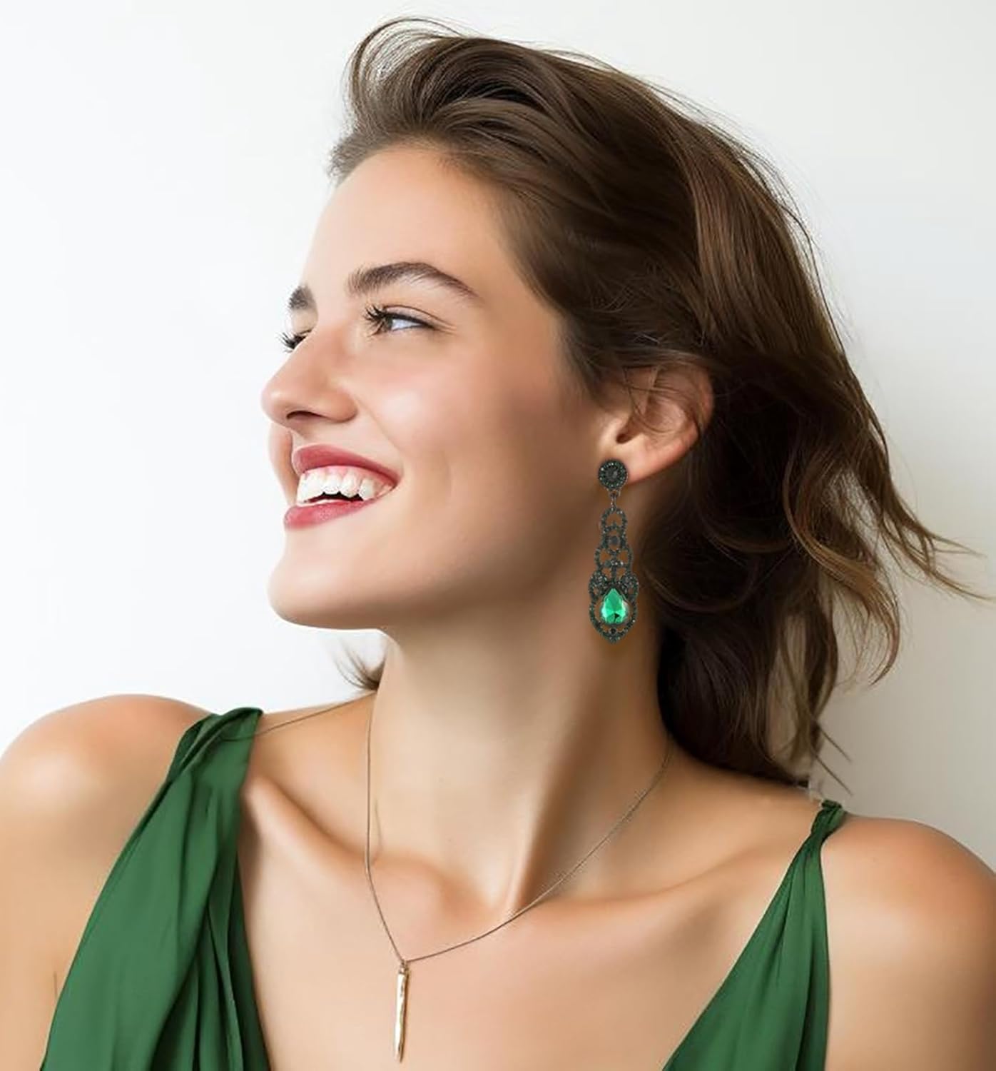 Vintage Rhinestone Wedding Bridal Teardrop Dangle Earrings Fancy Crystal Chandelier Drop Earrings for Women Brides - Image 2