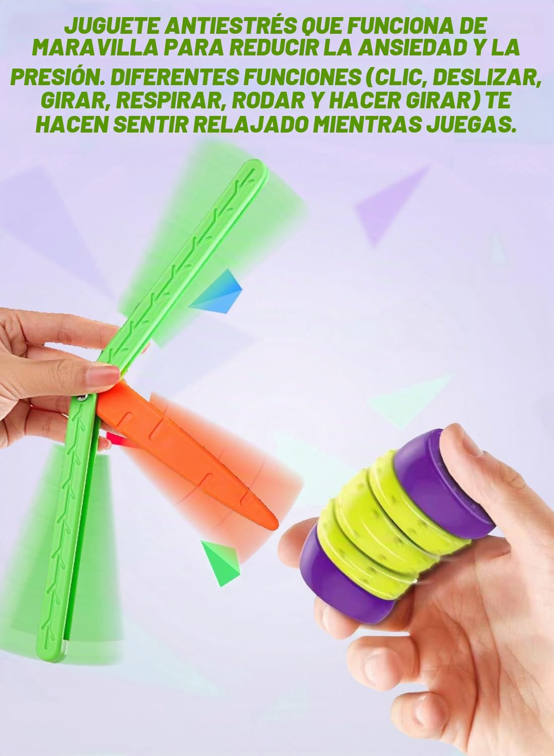 BLOOOK Fidget Toy - Pistola antiestrés Figity Spin,Estimming Toys, Cubo Anti Stress Gadget,Juguete Regalos Fidget Slider para Adultos y Niños de Escritorio, Ideal para Ansiedad, ADHDs,Autismo (8