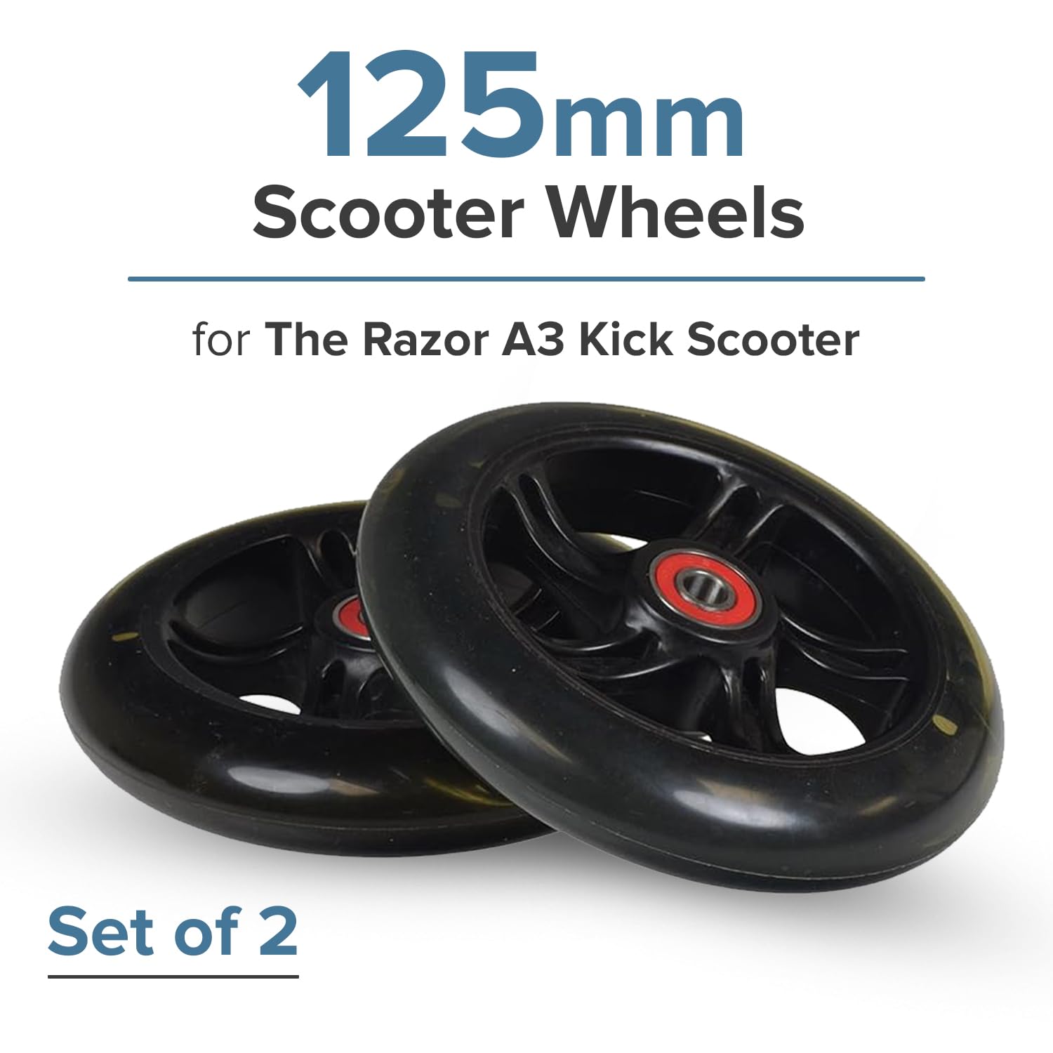 Amazon.com: AlveyTech 125 mm Wheels for the Razor A3 Kick Scooter