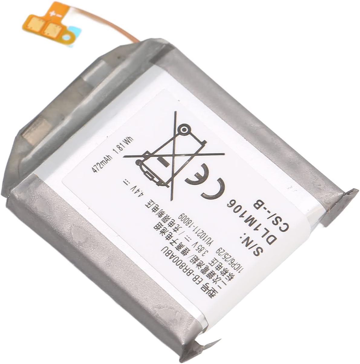 Smart Watch Battery, EB BR800ABU Replacement Battery Compact 1.81Wh 472mAh for SM R805