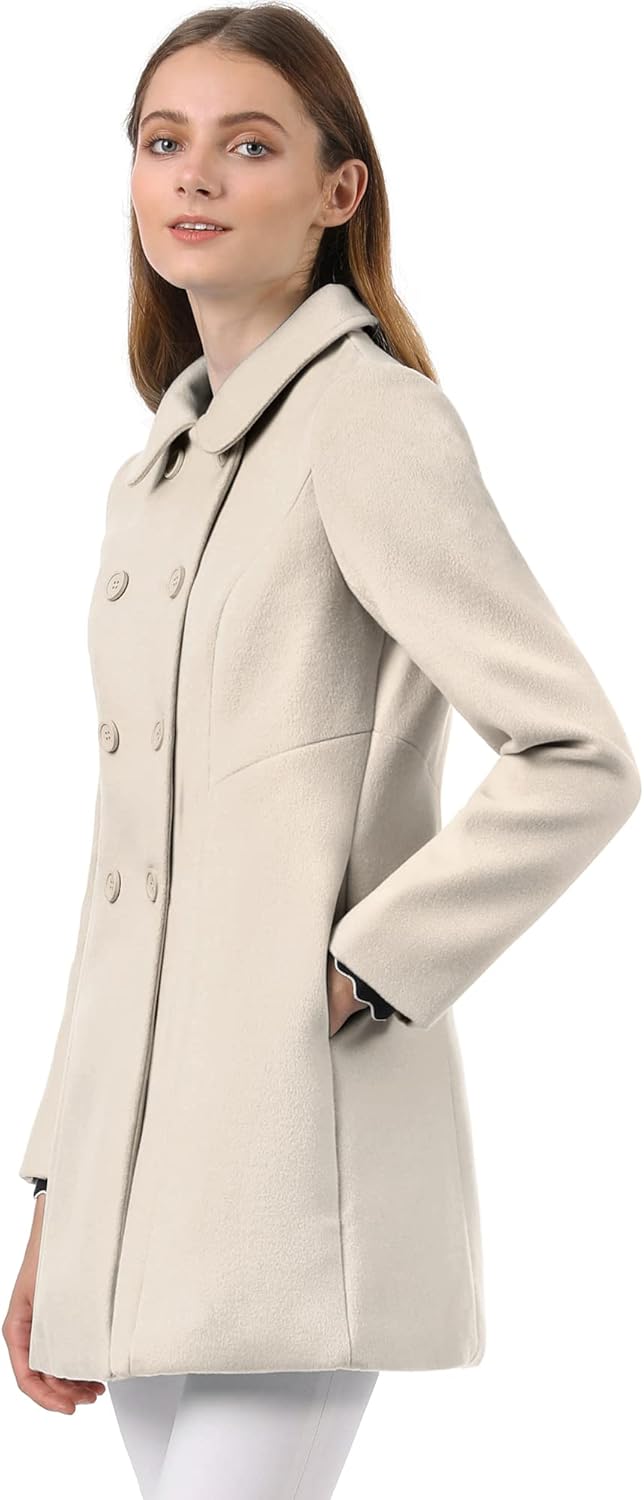 Chic Allegra K Peter Pan Collar Winter Coat