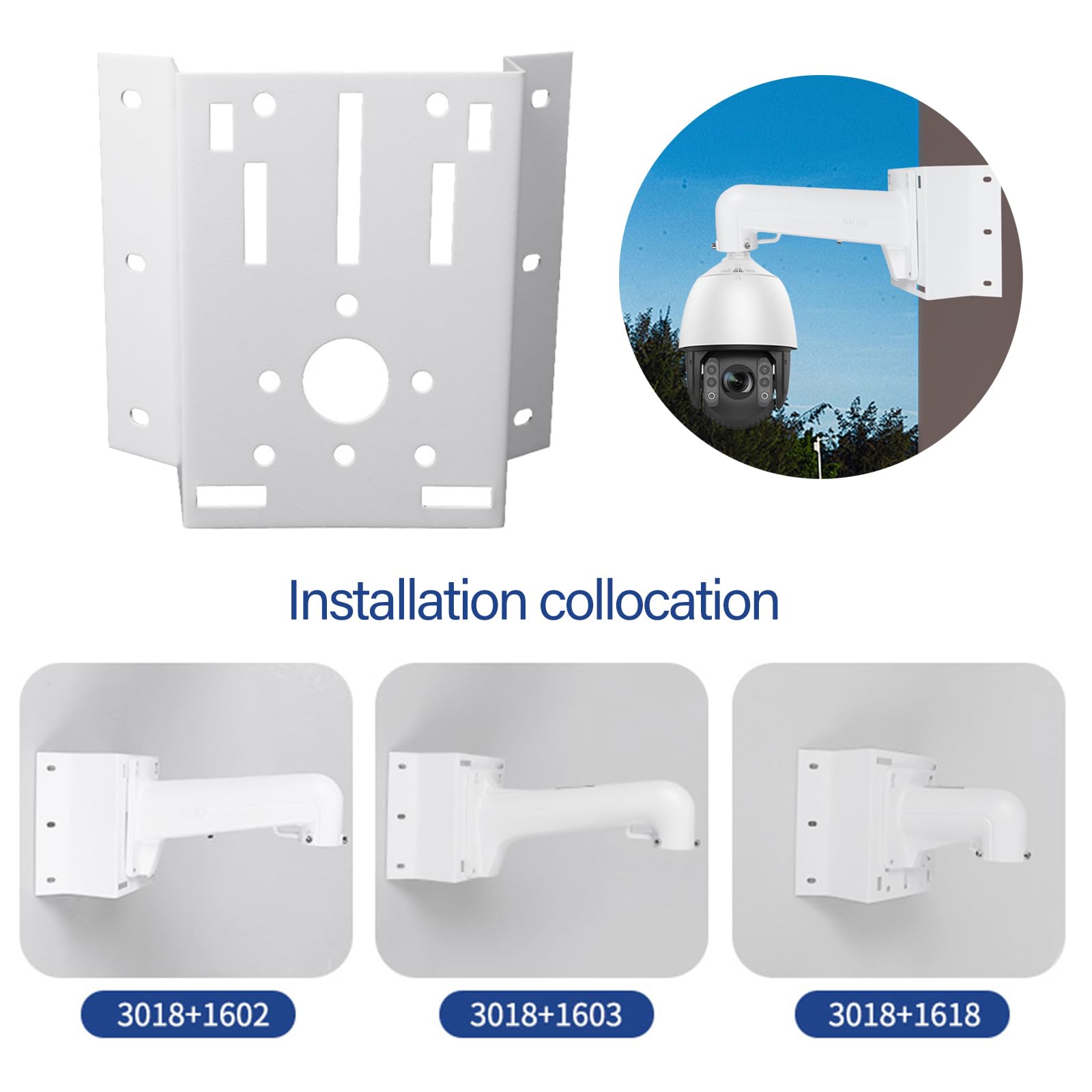 Nawwgy Heavy Duty Steel Camera Mounting Bracket Holder Suitable for Security Surveillances with Adjustable Multiple Hole Design Universal Steel Ball Machine Bracket