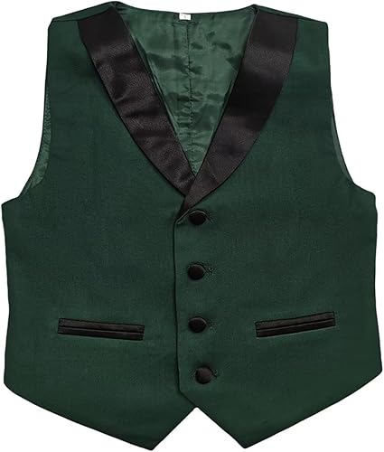 Miniatura 8 de Conjunto de traje de 3 piezas para niños, ajustado, traje de fiesta, boda, formal, esmoquin (blazer+pantalón+chaleco)