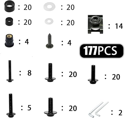 Miniatura 2 de Tornillos de carenado para motocicleta, tornillos para el cuerpo, tuercas compatibles con Kawasaki Z750 Z900 Z1000 Z800 Versys 650 Er6n Ninja 400
