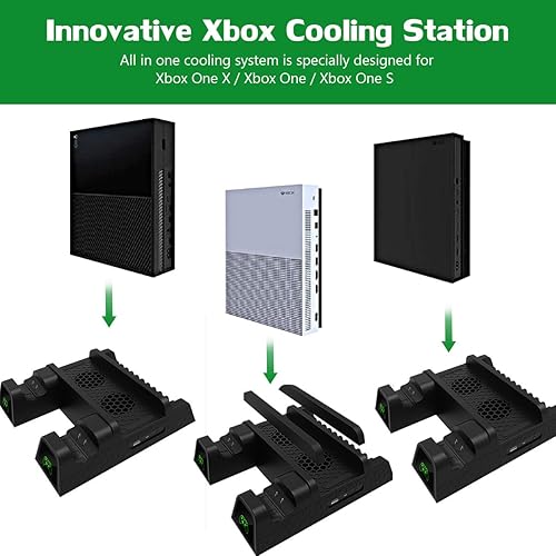 Miniatura 5 de Soporte de refrigeración para Xbox OneOne SOne X, estación de carga vertical CTPOWER con 2 baterías de 600 mAh, almacenamiento de juegos, estación
