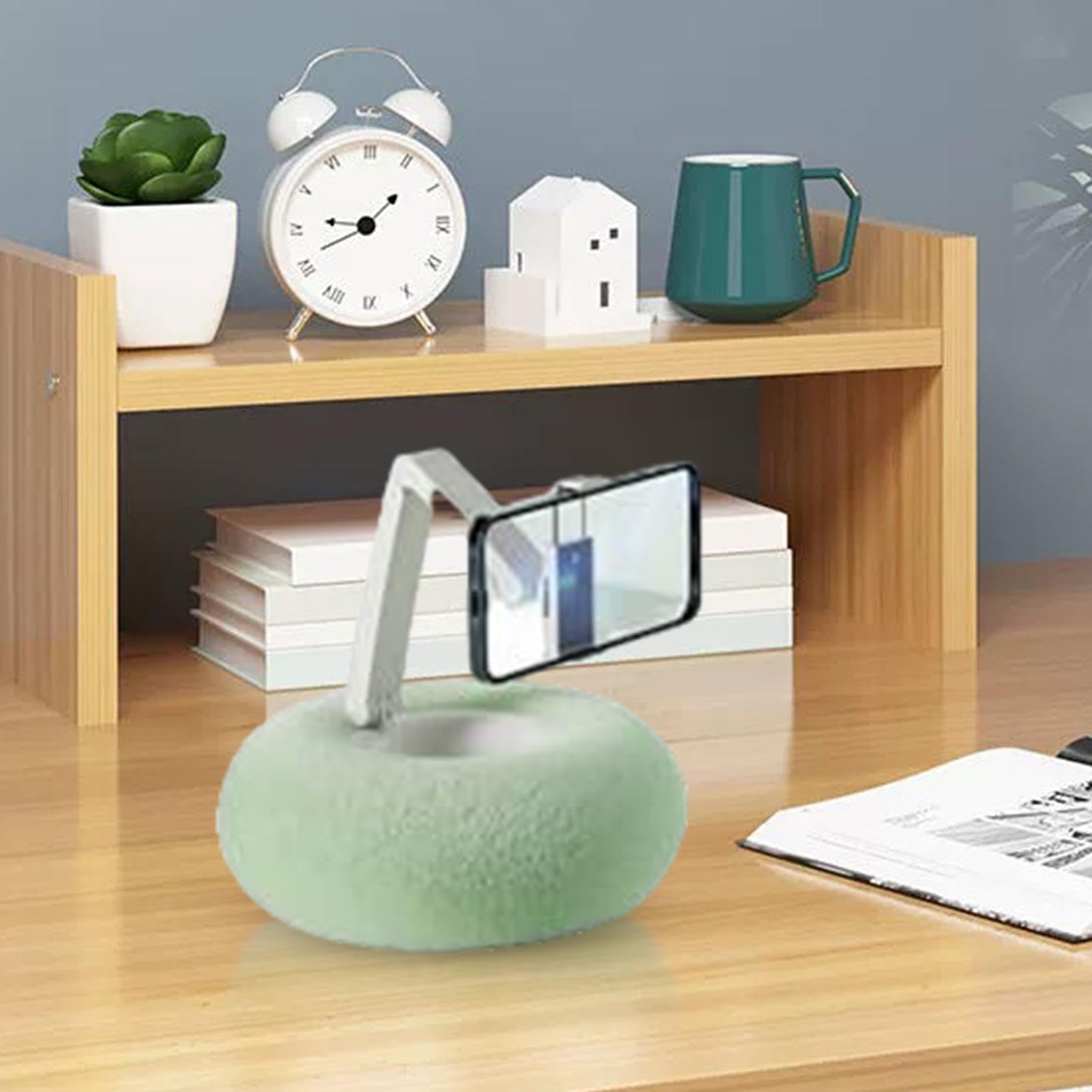 Regulowany uchwyt na telefon do przytulania, wygodna podstawka do telefonów komórkowych i tabletów, miękki stojak na poduszkę do wygodnego oglądania, ergonomiczny uchwyt na telefon do łóżka