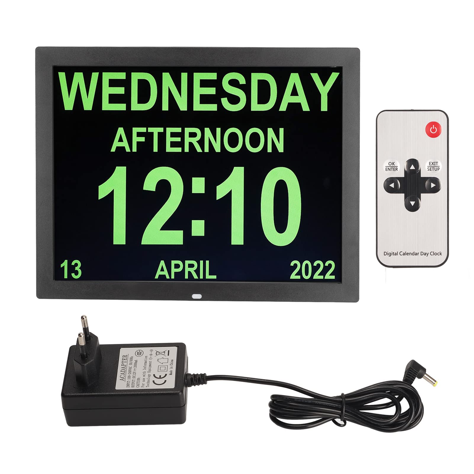 15-Zoll-Digitaluhr, Große Digitaluhr, Großes Display mit Benutzerdefinierten Alarmen und Kalendererinnerungen, Uhren für Senioren, für Alzheimer und Demenz