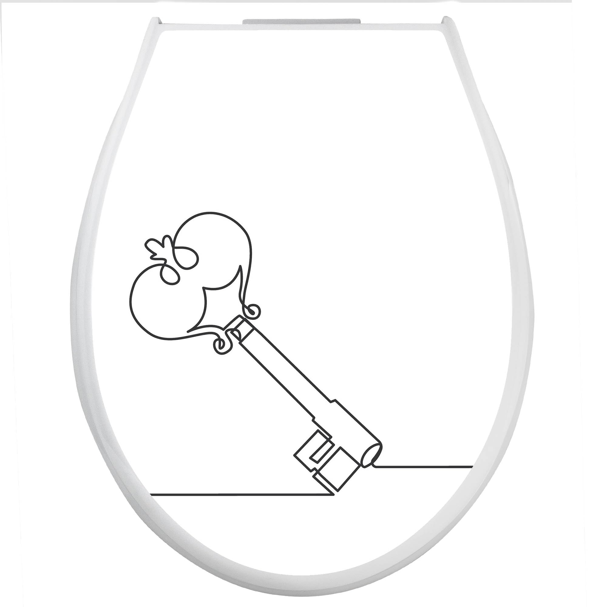 banjado Familien WC Sitz mit Absenkautomatik 44,9x37,1cm - Klobrille mit Kindersitz aus hochwertigem Polypropylen - Toilettendeckel mit Kinder Toilettensitz integriert - Motiv Hausherrin Schlüssel 2