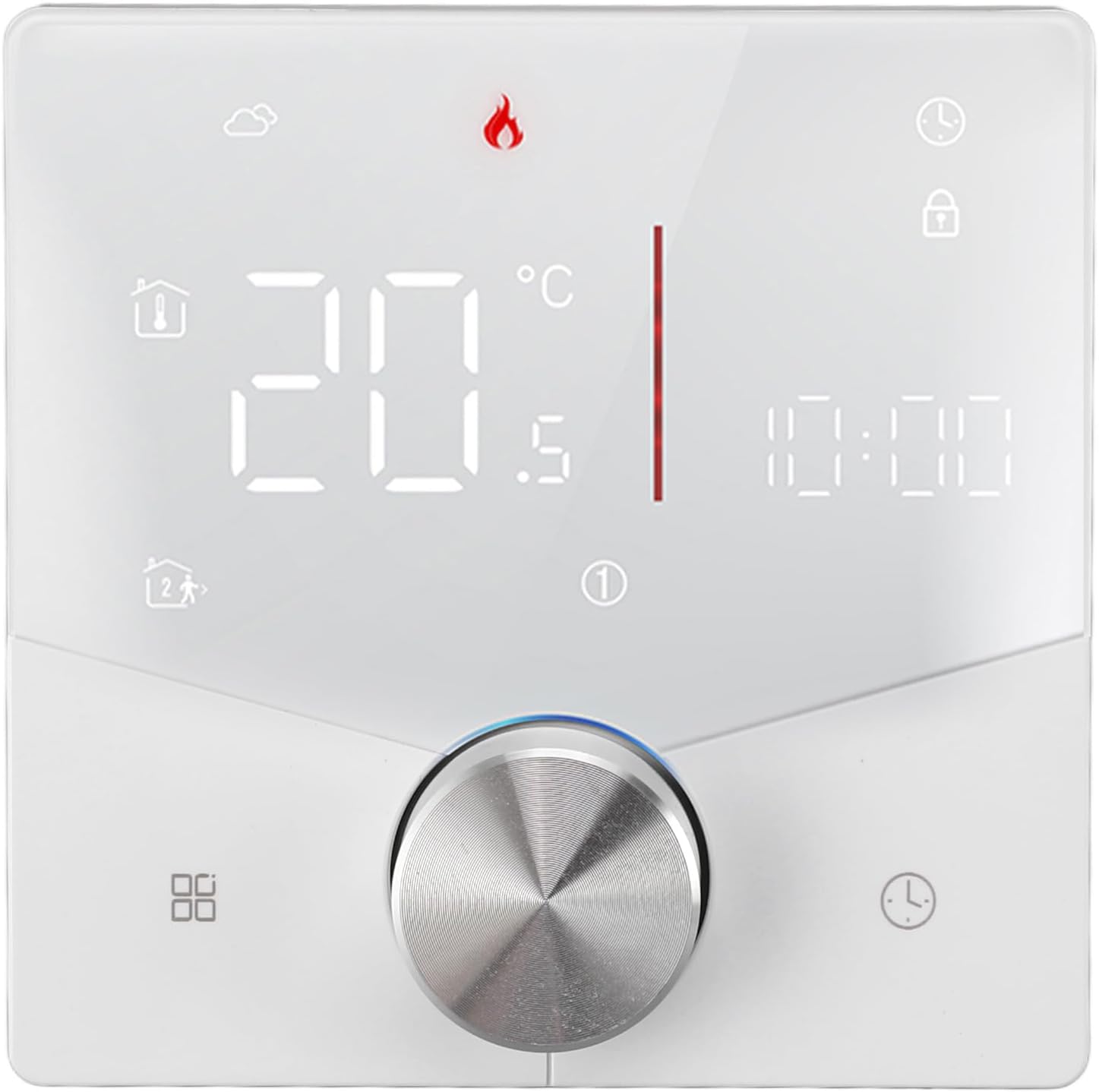 Marhynchus Smart Digital Thermostat WiFi Programmable Thermostat Intelligent Temperature Controller with Adjustable Backlight Energy Saving Mode Child Lock Fireproof Material High Temp