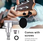 2L2R Ukulele Tuning Pegs 4 String Guitar Fully Enclosed Locking Tuner Machine Heads Silver Balck