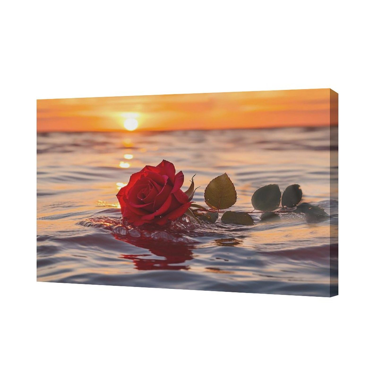 Amazon.com: Nopenta Ocean Rose Wall Art Sunrise Red Rose Wall