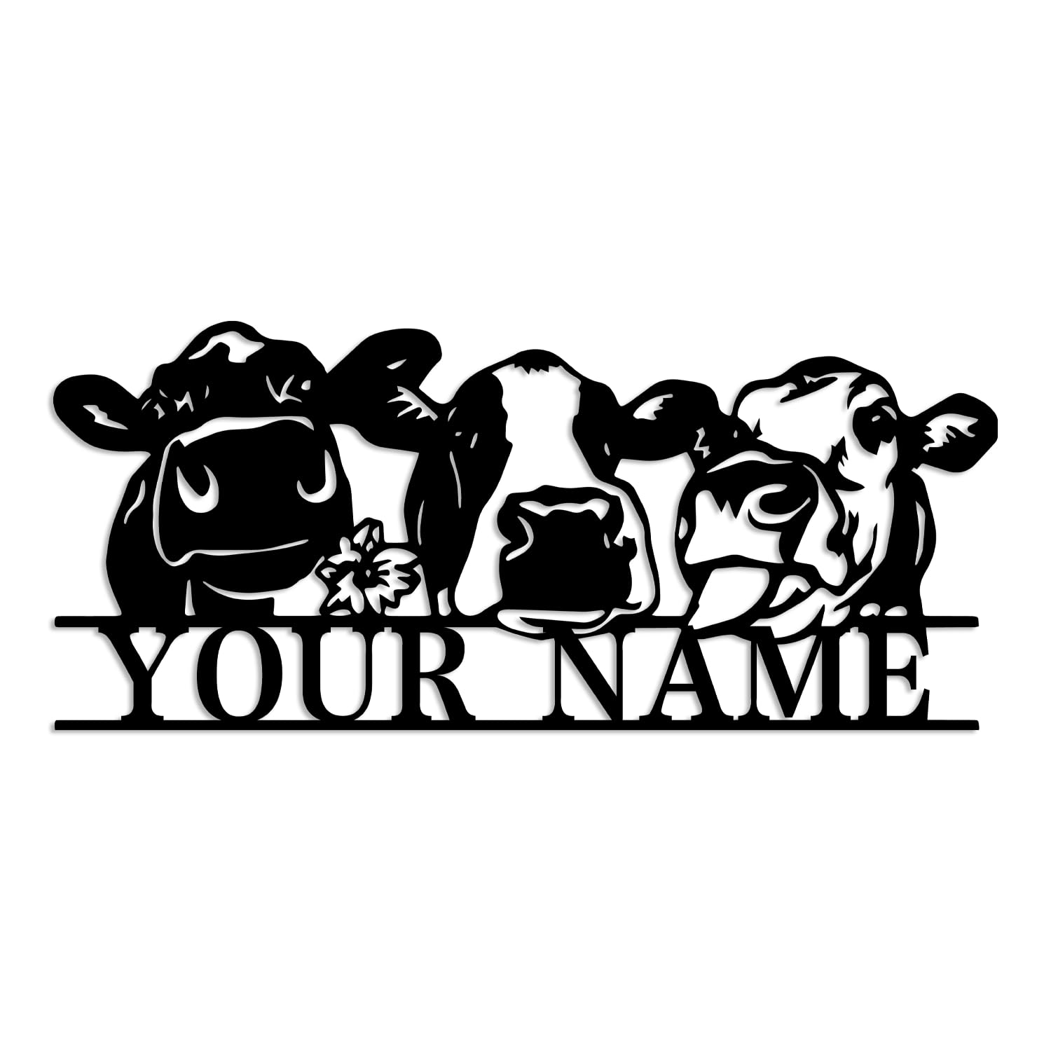 Kissesuu Cow-A Custom Cow Metal Sign,Custom Cow Farm Sign,Cow Wall Art,Cow Decor,Cow Farm Sign,Personalized Cow Farmhouse Decor,Farmer Name Sign,Farmer Gift,Cow Lover Gifts (Cow-A)