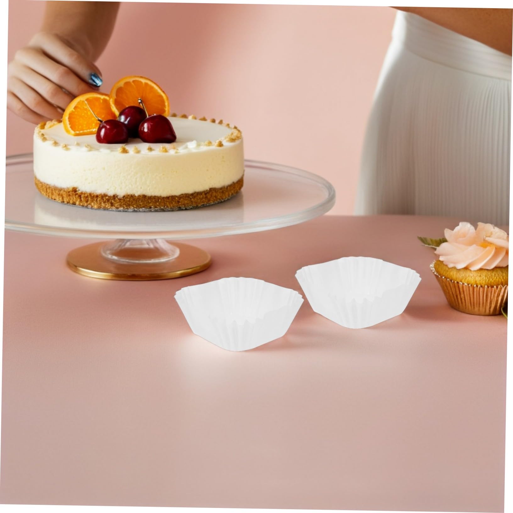 GLEAVI Capacillos Cuadrados para Hornear Cupcakes 3000 Piezas Estándar Alimentario Resistentes al Calor para Hornos y Hornos Eléctricos