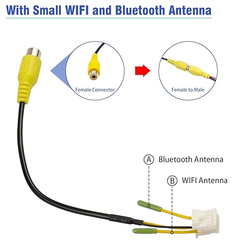 Miniatura 10 de JAYUBIEN Adaptador de arnés de cableado RCA estéreo de coche de 20 pines con 8 conectores RCA de radio hembra video CVBS AUX SUB MIC Plug Asamblea